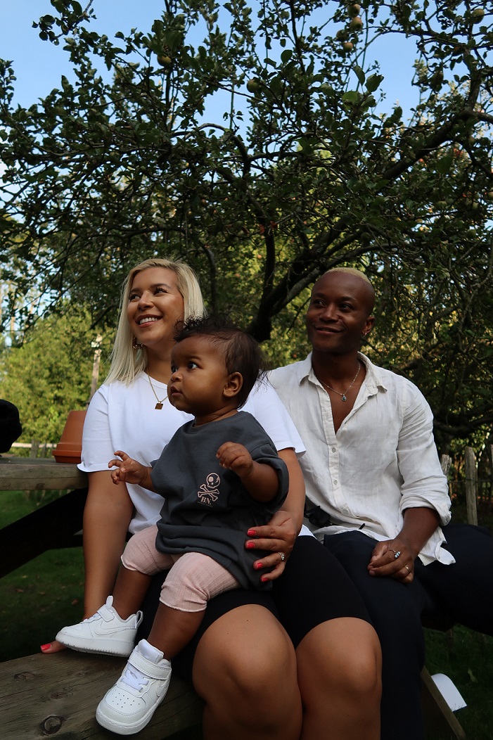 cute child with parents